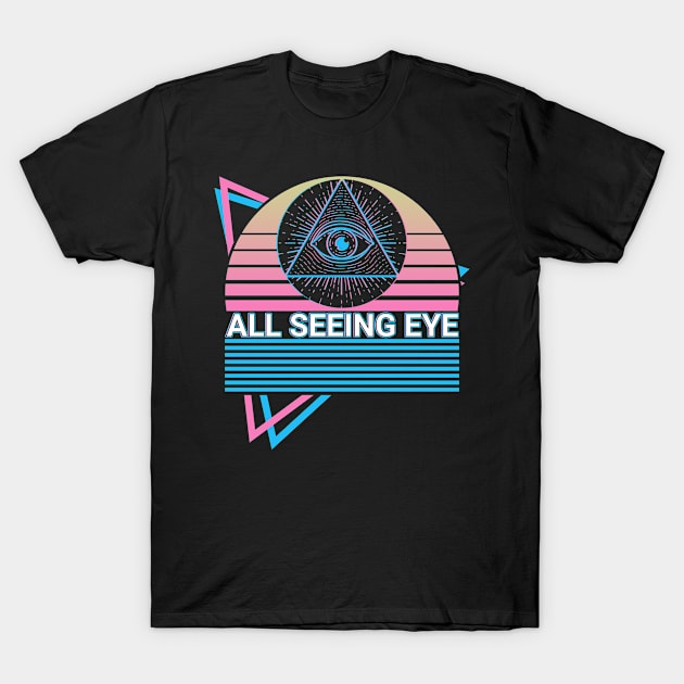 All Seeing Eye Illuminati Retro Gift T-Shirt by Alex21